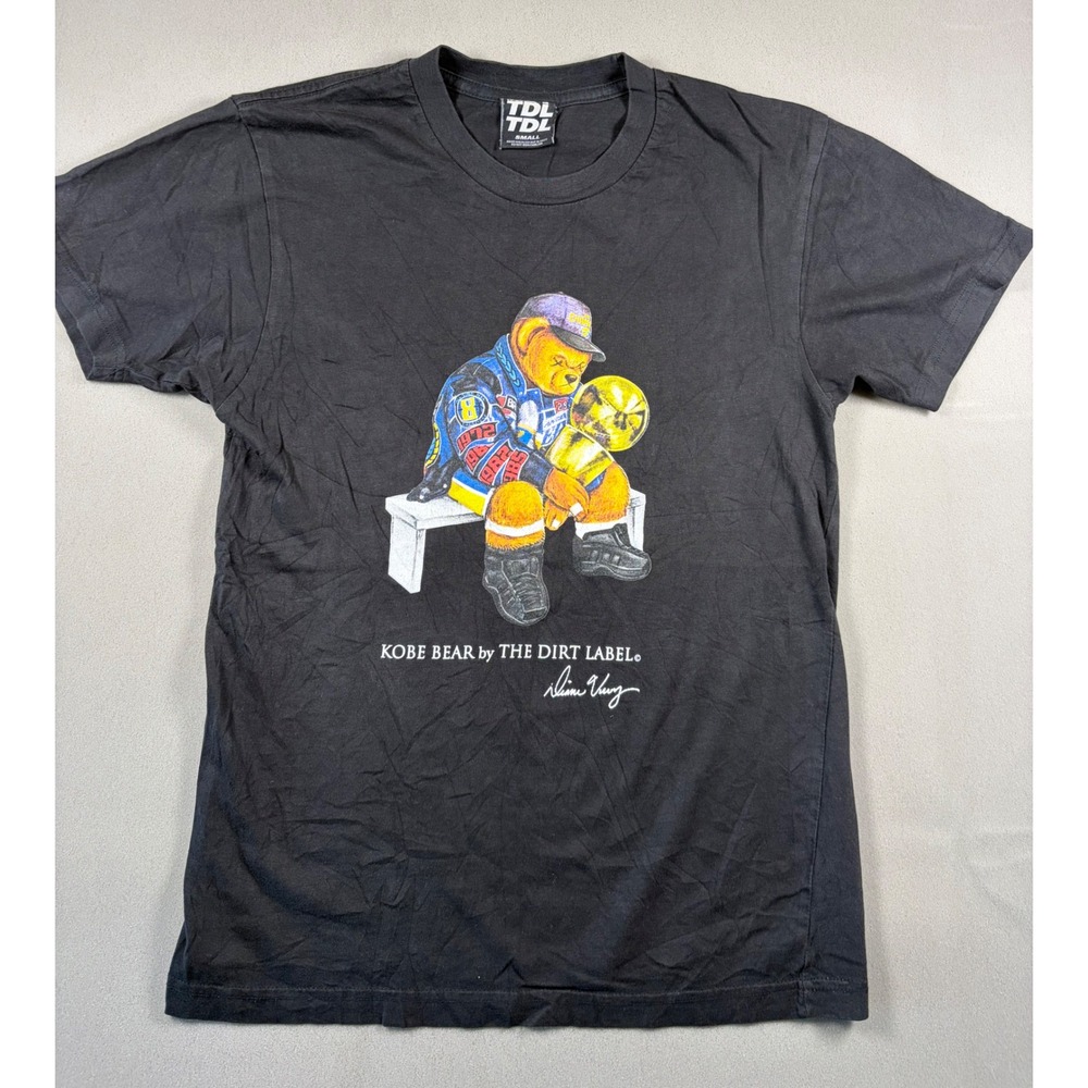 The Dirt Label Kobe Bear Graphic T-Shirt Black Small Made in USA Streetwear Tee